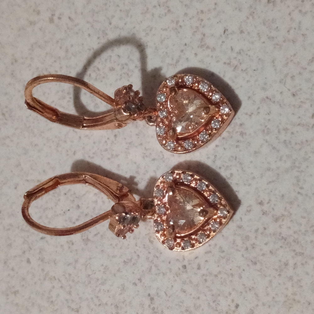 Rose Gold Morganite Heart Earrings